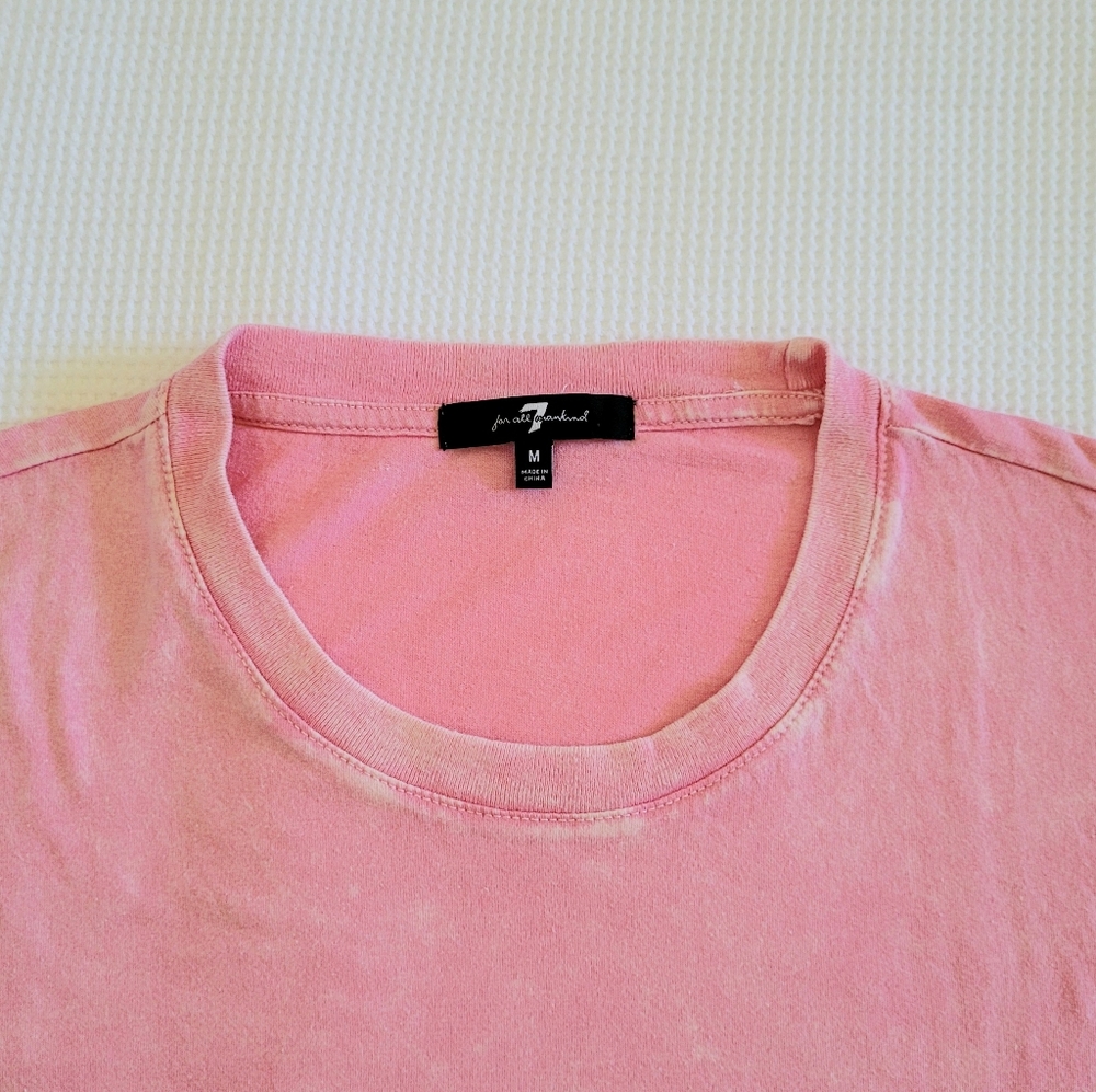 7 For All Mankind Pink💗 Stonewashed Tee - NWT - Picture 3 of 12